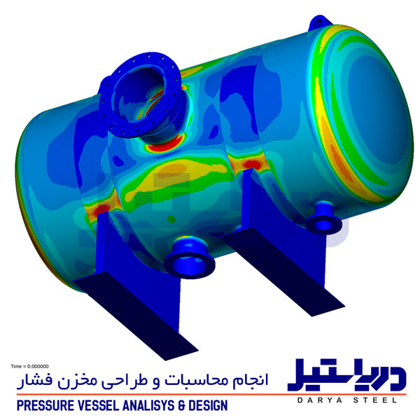 تحلیل مخزن تحت فشار مخازن تحت فشار کار شغل مخزن تحت فشار دریا استیل انجام محاسبات مخازن تحت فشار محاسبات با آباکوس منبع بخار منبع فشار darya steel pressure vessel analisys and design